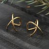 304 Stainless Steel Cross Clip on Nose Rings AJEW-A062-03G-5