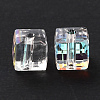 Transparent Square Faceted Glass Beads GLAA-C013-02-2