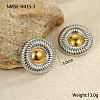 304 Stainless Steel Two Tone Stud Earrings FS-WG8A1D7-02-2