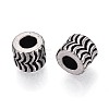 304 Stainless Steel Textured European Style Large Hole Beads STAS-T072-98AS-2