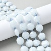 Natural Dyed Quartz Imitation Aquamarine Beads Strands G-C116-A89-01-1