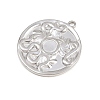 304 Stainless Steel Pendant Cabochon Settings STAS-L313-08P-2