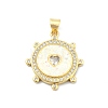 Brass Micro Pave Clear Cubic Zirconia Pendants KK-A221-08G-1