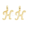 Rack Plating Eco-Friendly Brass Letter Pendants KK-K265-02G-H-1