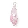 Electroplated Natural Quartz Crystal Dyed Copper Wire Wrapped Pendants PALLOY-JF02327-06-3