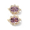 Brass Pave Dark Orchid Cubic Zirconia Multi-Strand Links FIND-Z029-11A-1