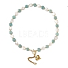 Natural Amazonite & Keshi Pearl Coin Beaded Necklaces for Women NJEW-JN06666-2
