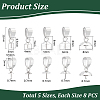 40Pcs 5 Style 304 Stainless Steel Cup Pearl Peg Bails Pin Pendants STAS-UN0055-01-3