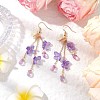 Flower Brass Dangle Earrings EJEW-TA00643-01-1
