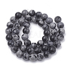 Synthetic Snowflake Obsidian Beads Strands X-G-R342-8mm-21-2