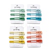 Spray Painted Alloy Alligator Hair Clips Sets PHAR-F009-05A-3