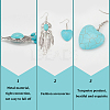 ANATTASOUL Natural & Synthetic Turquoise Heart Pendant Necklaces & Beaded Bracelets & Feather Chandellier Earrings SJEW-AN0001-45-6