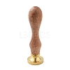 DIY Letter Scrapbook Brass Wax Seal Stamps and Wood Handle Sets AJEW-PH0010-E-4