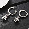 Brass Cubic Zirconia Hoop Earrings EJEW-Q015-01P-A-5