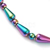 Electroplate Non-Magnetic Synthetic Hematite Beaded Necklaces NJEW-H307-03-2