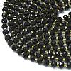Natural Dyed & Heated Black Agate Beads Strands G-K389-E25-01-3