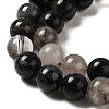 Natural Black Rutilated Quartz Beads Strands G-R446-8mm-37-01-3