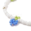 Glass Seed Braided Grape Charms Bracelet for Women BJEW-TA00140-03-4