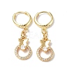 Clear Cubic Zirconia Ring with Butterfly Dangle Hoop Earrings EJEW-B017-08G-1