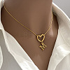 304 Stainless Steel Heart with Initial Pendant Necklaces for Women FS-WG4DC9E-13-2