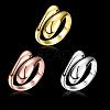 Real Rose Gold Plated Adjustable Brass Finger Rings for Women RJEW-BB07574-B-9