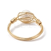 Natural Pearl Round Braided Bead Style Rings RJEW-JR00608-3