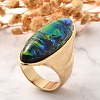 Resin Horse Eye Finger Rings RJEW-R006-01G-02-1