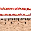 AB Color Plated Transparent Glass Beads Strands GLAA-G127-01B-4