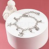 Starfish & Tortoise & Cowrie Shell Shape 304 Stainless Steel Charm Bracelets Set for Girl Women BJEW-JB06984-4
