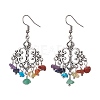 Natural Mixed Gemstone Chips Chandelier Earrings EJEW-JE05418-02-1