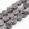 Electroplated Natural & Dyed Druzy Agate Bead Strands G-N0169-004D-01-1