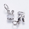 Brass Micro Pave Cubic Zirconia Bunny Charms X-RB-I077-19P-RS-2