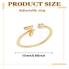 1Pc Letter Brass Rhinestone Open Cuff Rings for Women AJEW-LP0004-47Z-G-2