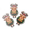 Single Face Christmas Printed Wood Big Pendants WOOD-D025-34-2