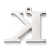 Tarnish Resistant 304 Stainless Steel Letter Pendant Rhinestone Settings X-STAS-J028-01K-2