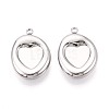 304 Stainless Steel Pendant Cabochon Settings STAS-T075-24P-1