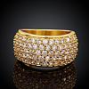 Classic Brass Cubic Zirconia Wide Band Rings for Women RJEW-BB08100-7G-2