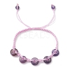 Natural Amethyst Rondelle Braided Bead Bracelets BJEW-TA00492-01-1