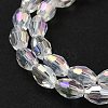 Transparent Electroplate Glass Beads Strands EGLA-A037-T6x8mm-B01-3