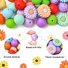Round/Daisy Silicone Focal Beads SIL-YW0001-49-3