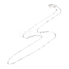 Rhodium Plated 925 Sterling Silver Cable Chain Necklaces NJEW-N0048-46-18-2