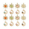 16Pcs 8 Styles Alloy Cat Eye Pendants ENAM-BT0001-09-2