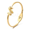 Adjustable Butterfly Vacuum Plating 304 Stainless Steel Bangles for Women BJEW-F474-18G-1