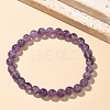 Natural Amethyst Bead Stretch Bracelets BJEW-K212-A-034-2