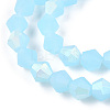 Imitation Jade Bicone Frosted Glass Bead Strands EGLA-A039-J6mm-MB03-2