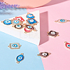 32Pcs 16 Styles Evil Eye Zinc Alloy Epoxy Resin Connector Charms ENAM-TA0001-33-25