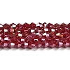 Opaque Solid Color Electroplate Glass Beads Strands GLAA-F029-P4mm-A01-1