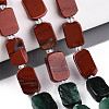 Natural Fuchsite & Red Jasper & Rainbow Moonstone Beads Strands G-T144-14B-01-1