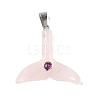 Natural Rose Quartz Pendants G-P599-03P-03-1