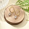 Ion Plating(IP) 304 Stainless Steel Micro Pave Cubic Zirconia Hoop Earrings STAS-R004-04G-02-2